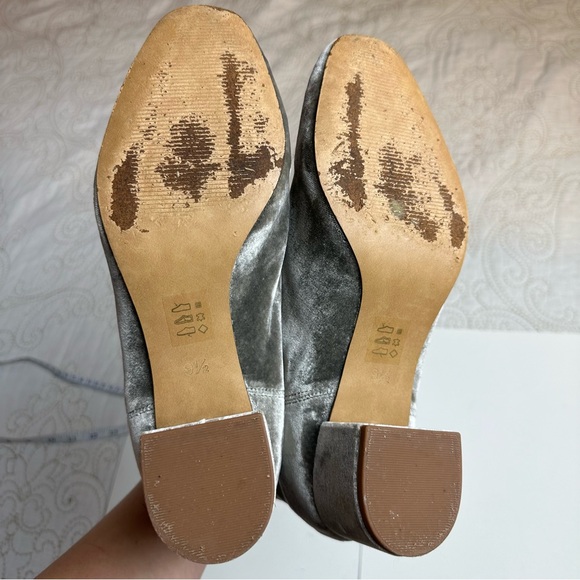 Madewell gray velvet heeled ankle boots sz 9.5 - Picture 7 of 11